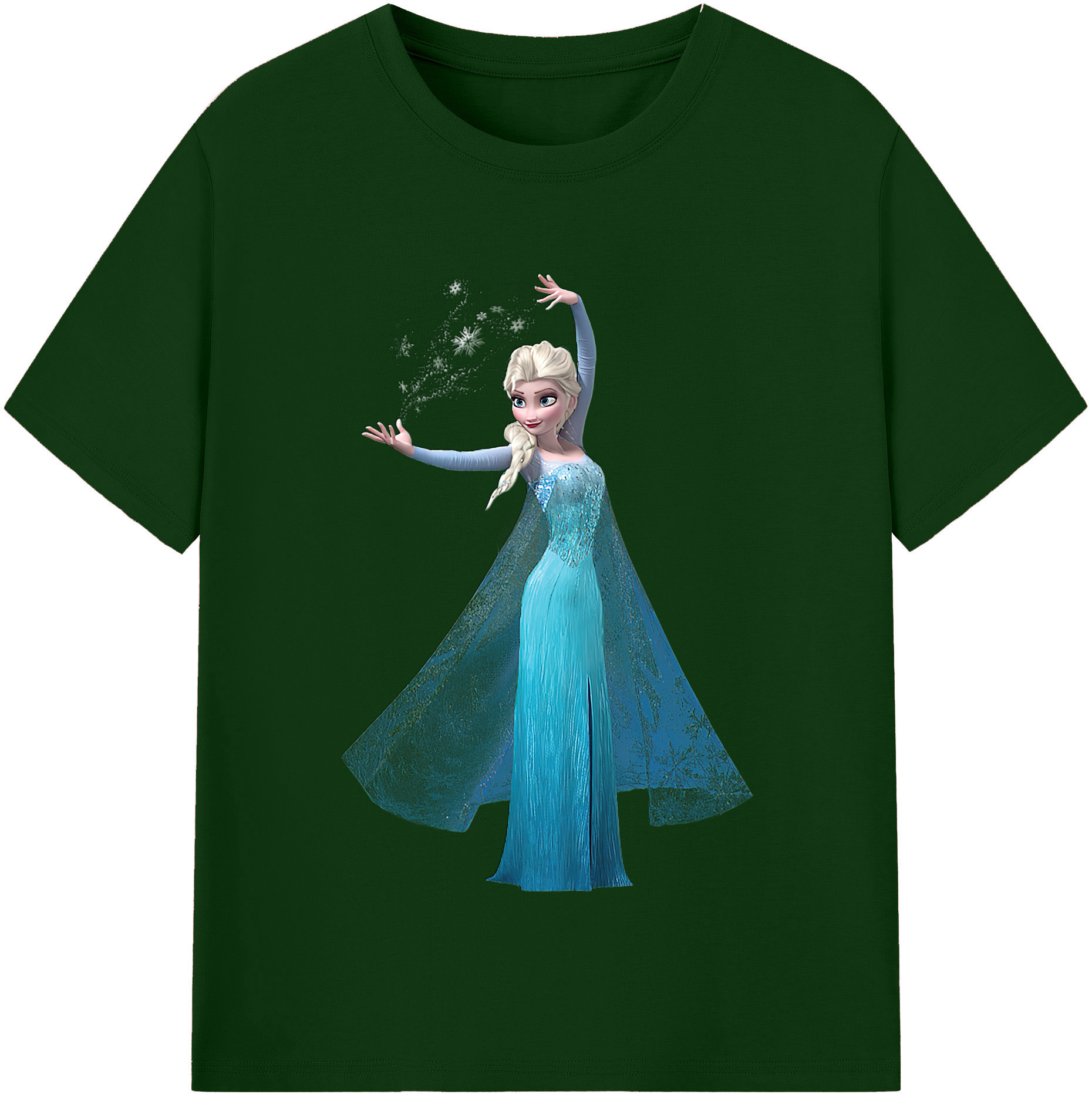 （画像用） アナと雪の女王 アンナ エルサ Frozen Anna Elsa 綿100％半袖Tシャツ（フロントプリント）